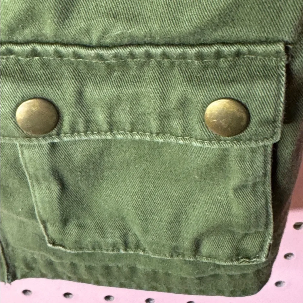 Cherokee Olive Green Cargo Vest Kids Utility Jacket Snap Front Size 4/5T XS
